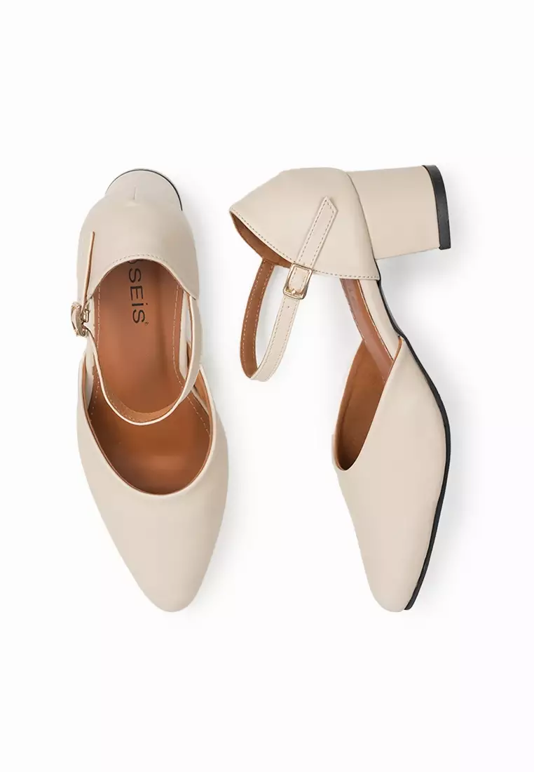 Seis Jeslin Sepatu Heels Wanita 5 cm-CREAM