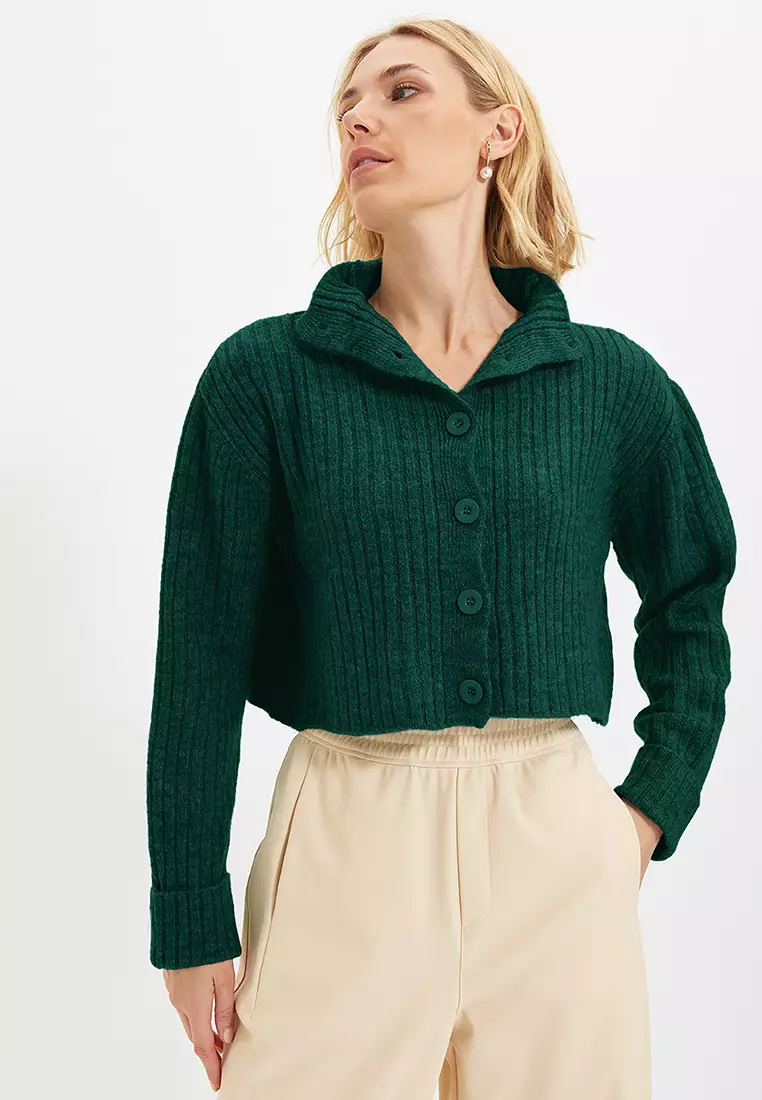 Oversized Collar Cardigan