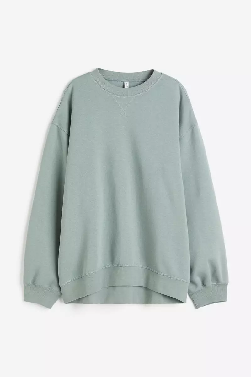 H&m green sweatshirt clearance