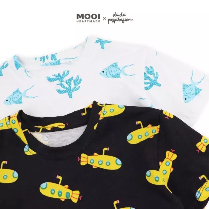 Mooi X Dinda Puspitasari Kaos Anak Laki - Laki Ruhie Printed Tee - Sky Blue