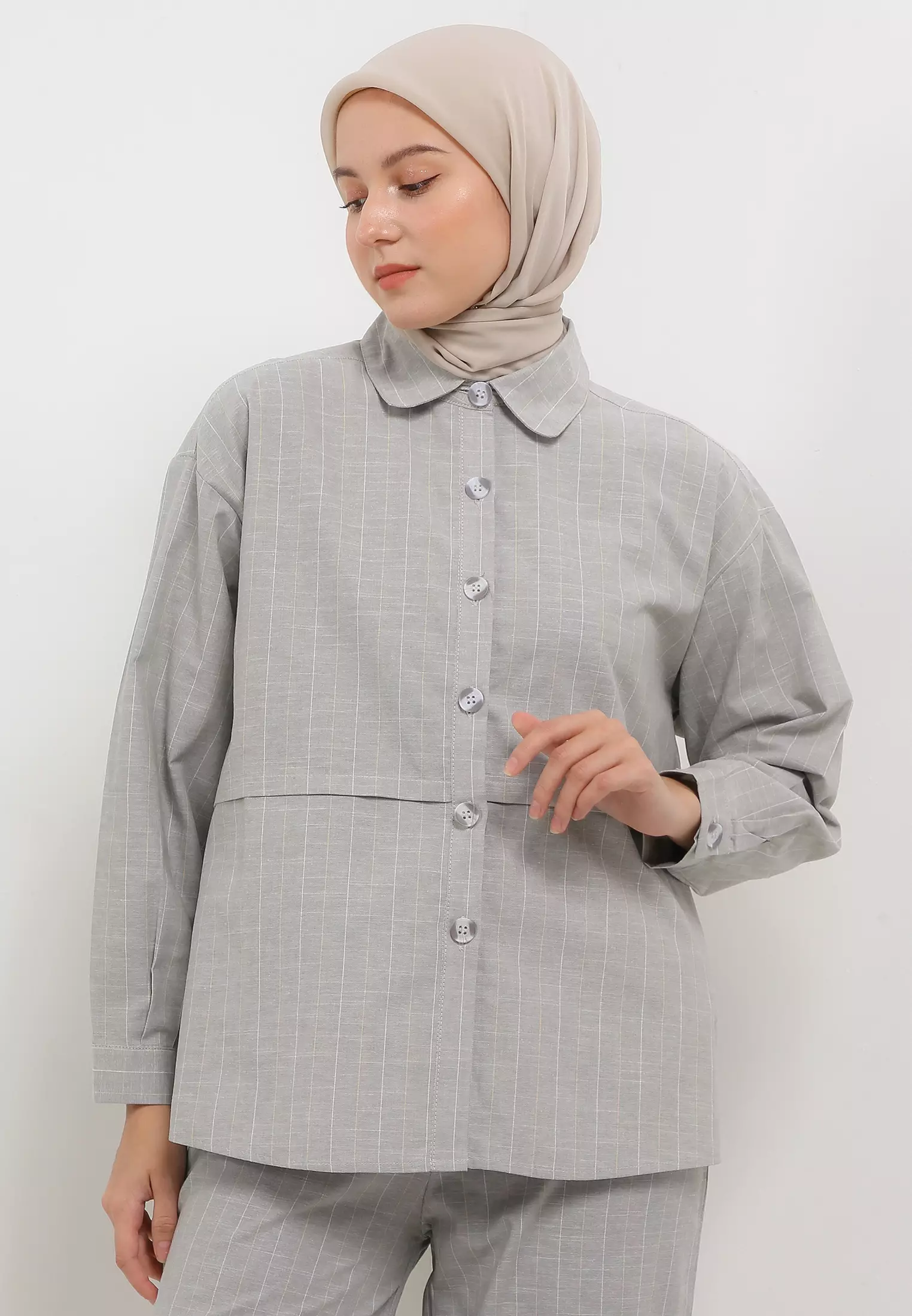 MFMW Keyvara Atasan blouse Sage Motif Kotak