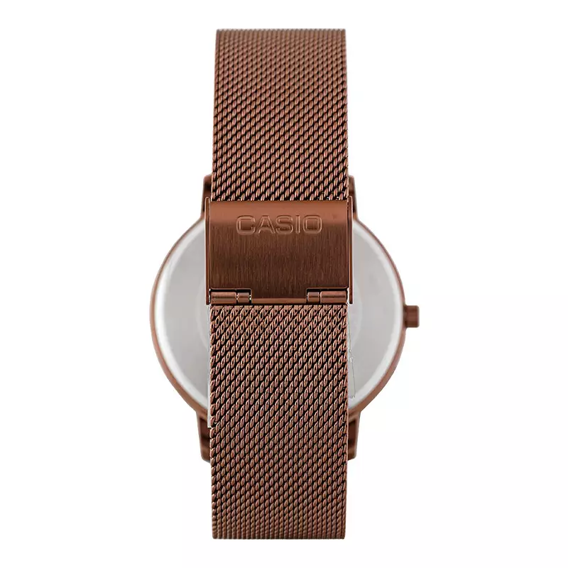 Jam Tangan Pria Casio General MTP-B120MR-8AVDF Gunmetal Dial Copper Mesh Strap