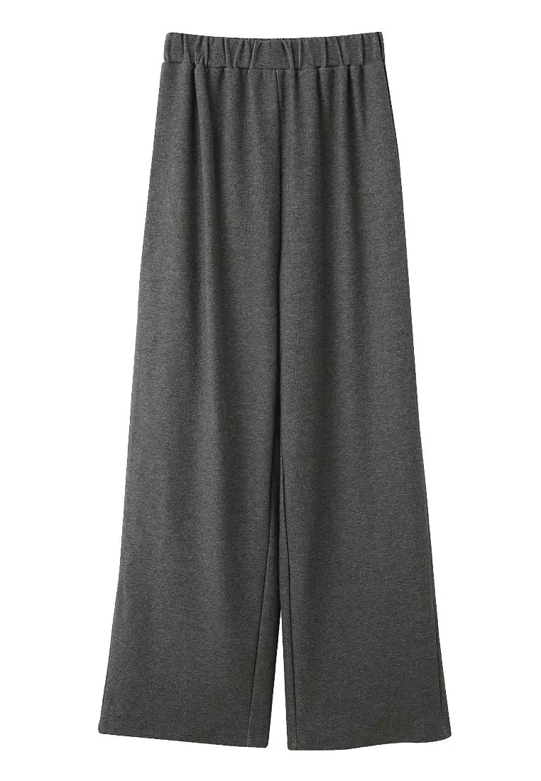 Relaxed-Fit Casual Pants with Stretch Elastic Waistband [BA7370]