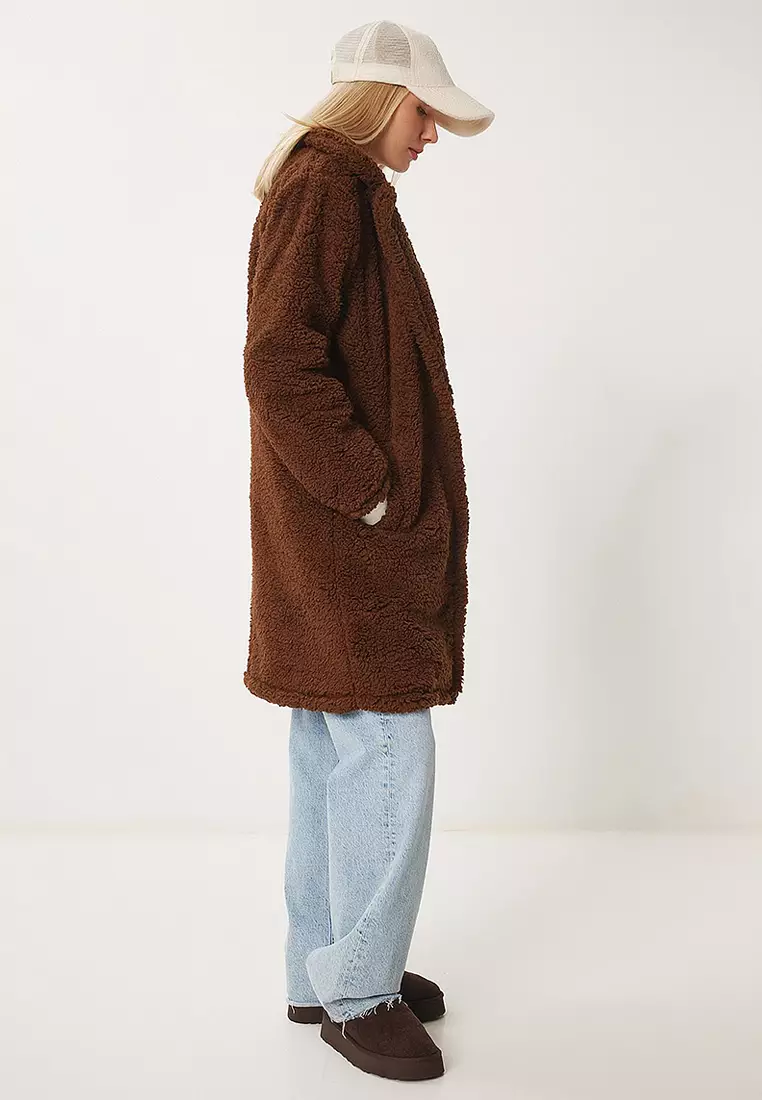 Lapel Plush Coat Firm