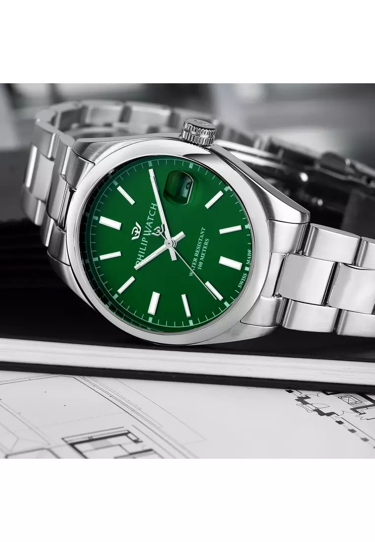 【Swiss Made】Philip Watch Caribe Urban Collection 39mm Men's Quartz Watch R8253597643-10 ATM Waterproof