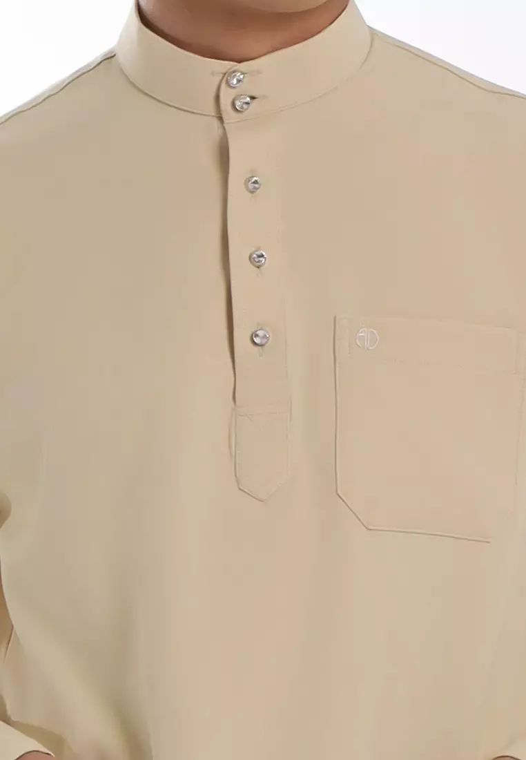 Alain Delon Baju Melayu Cekak Musang Dewasa - 19026002-80BiscottiBrown