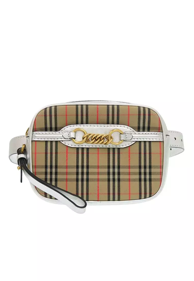 Pre-Loved Burberry Haymarket Check Canvas 1983 Link Belt Bag