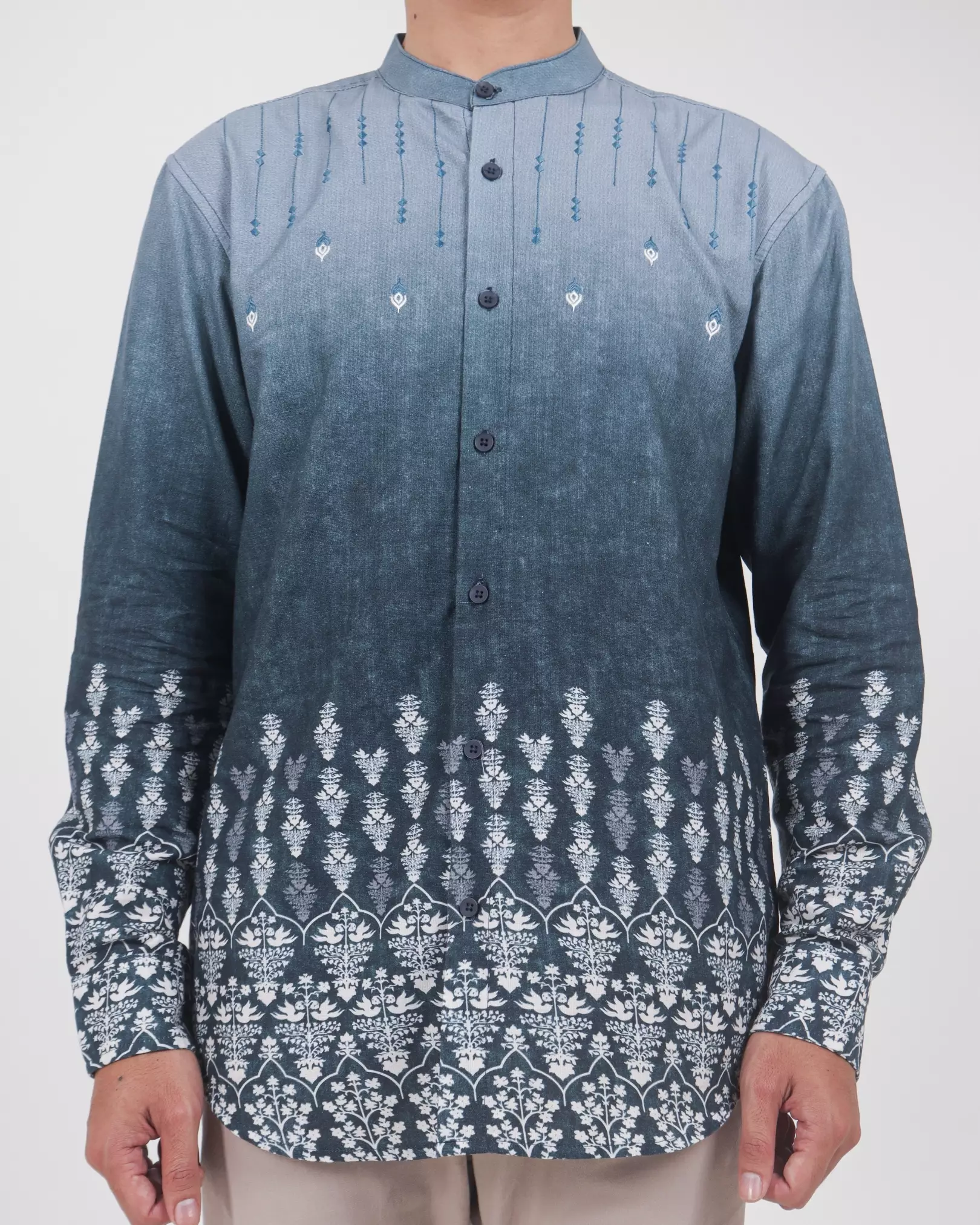 AMK Kemeja Koko Pria Lengan Panjang KK Ghazi L/s Blue