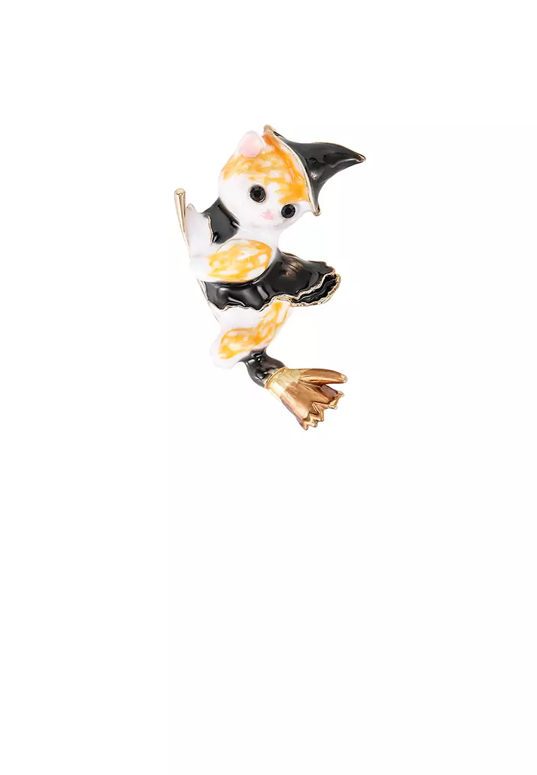 Buy Mooclife Fashion and Cute Plated Gold Enamel Yellow Magic Cat ...