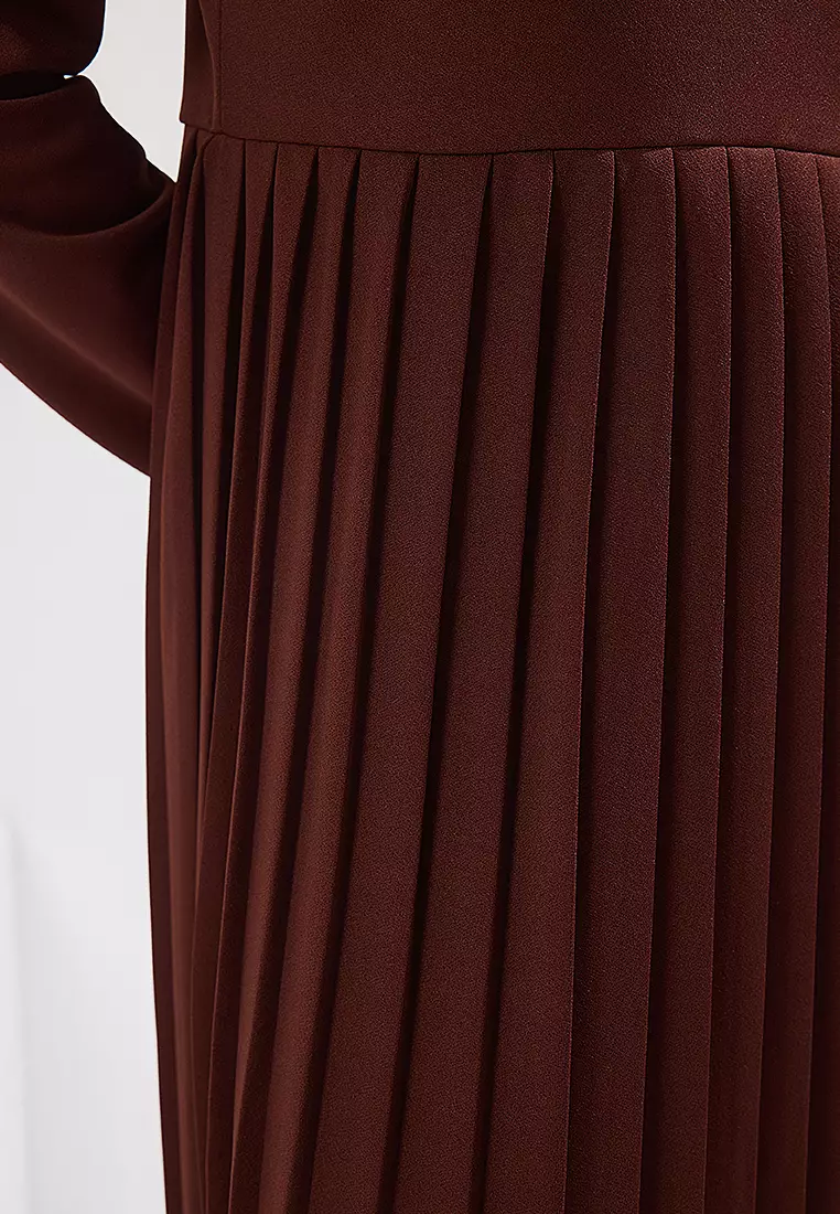 Modest Pleated Maxi Dress