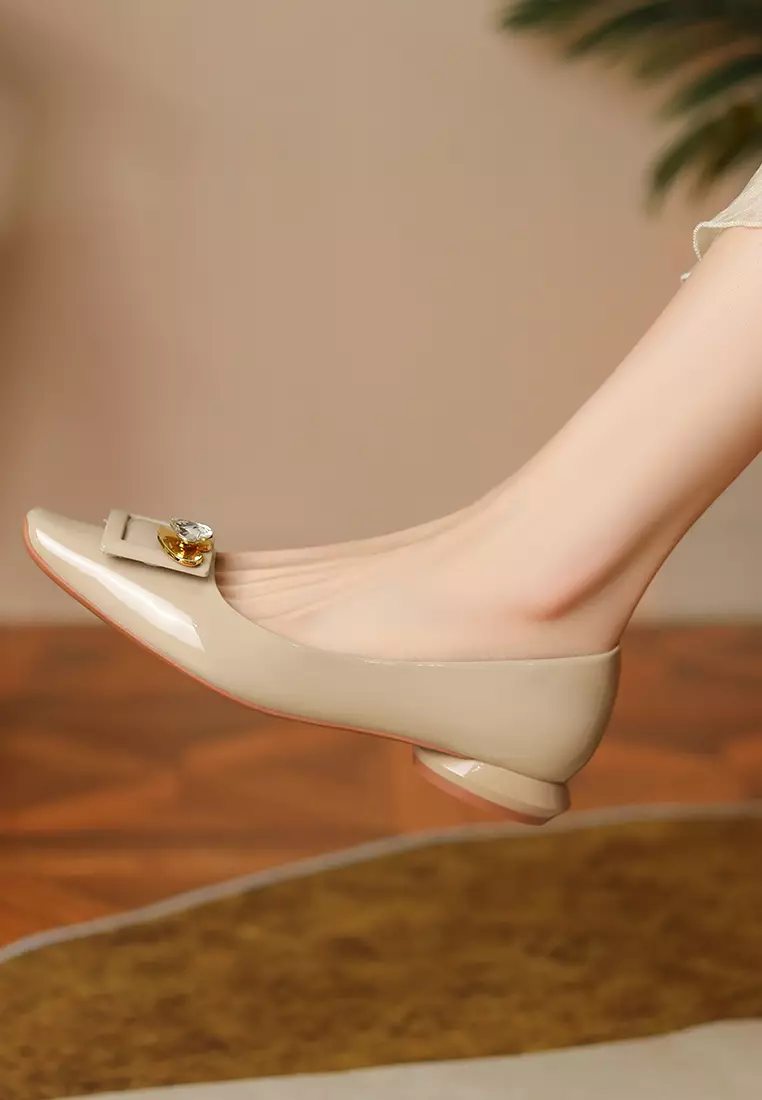 Square Rhinestone Flat Shoes XJ7318-20