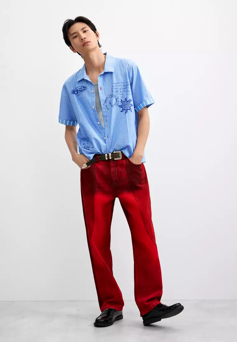 Printed Cotton Short-Sleeve Shirt