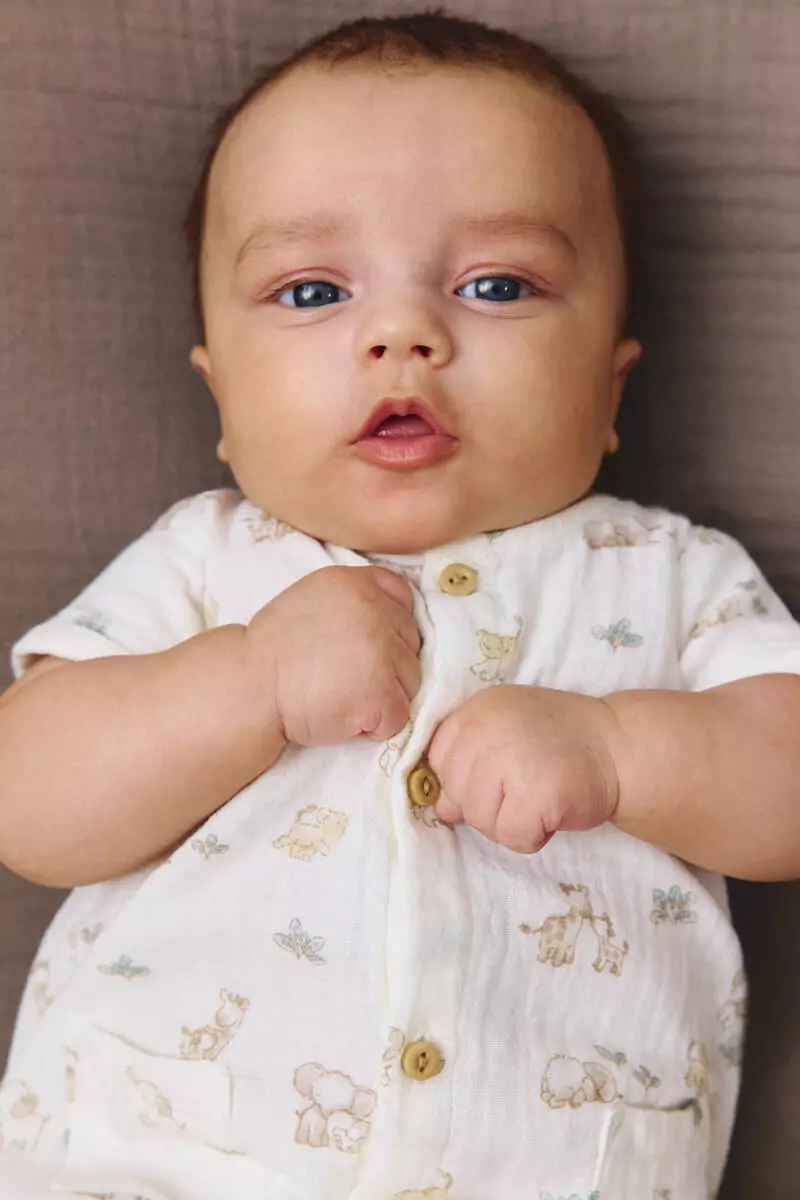 Cotton muslin romper suit