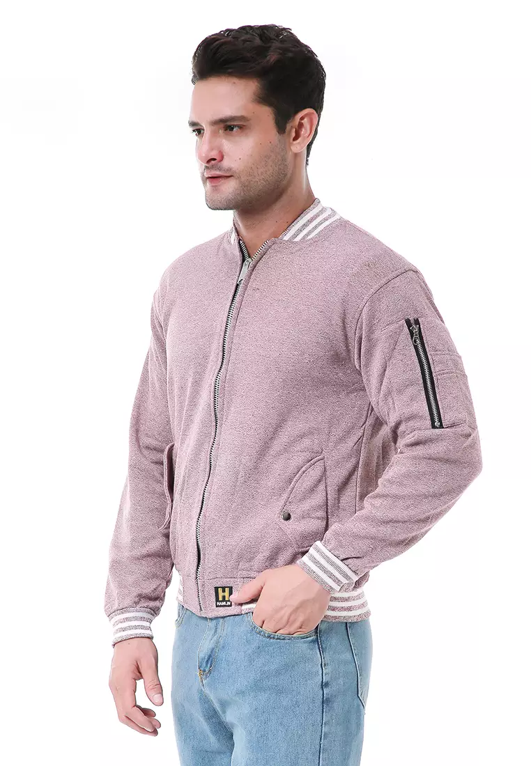 Cyrano Outerwear Pria Jaket Bomber Pria Motif Polos Material Baby Tery ORIGINAL - Red