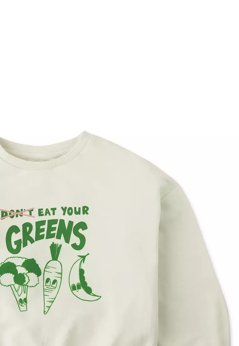 Girls Serena Terry Pullover With Veggies Print