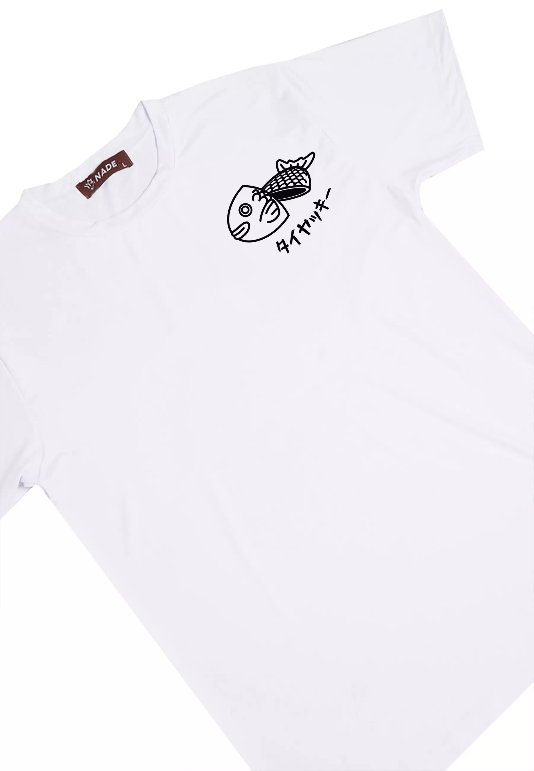 NTD29 kaos slim fit ketat stretch light weight ringan anti kusut drifit taiyaki ice cream putih