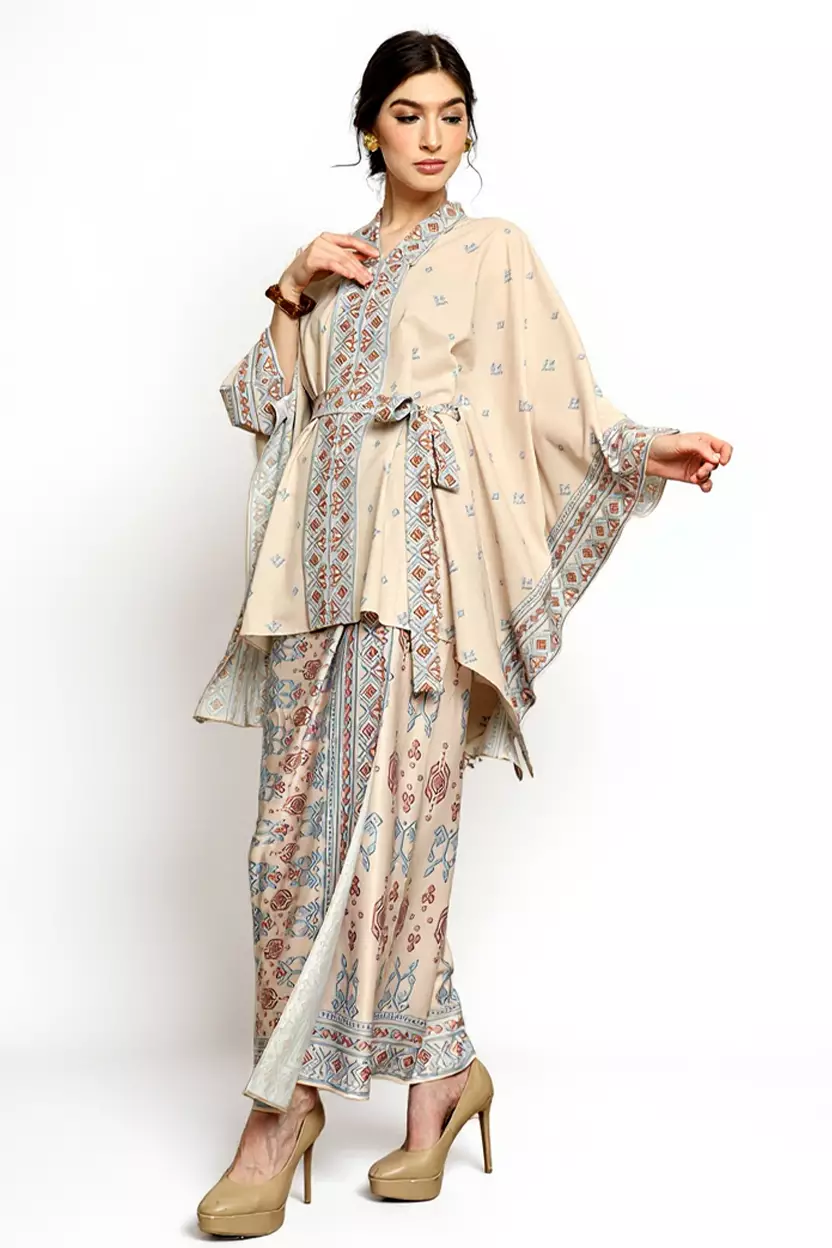 Kanzi Collection Songket Sarong Kebaya Belt Beige