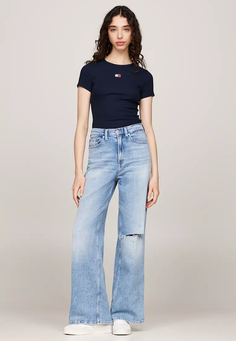 Slim Badge Rib Tee - Tommy Jeans