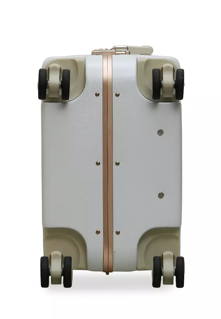 Carlton Tas Koper Alumunium Frame Size 20 Inch Travel Bag Unisex Large Compartment TSA Lock Material Polycarbonate ORIGINAL - White