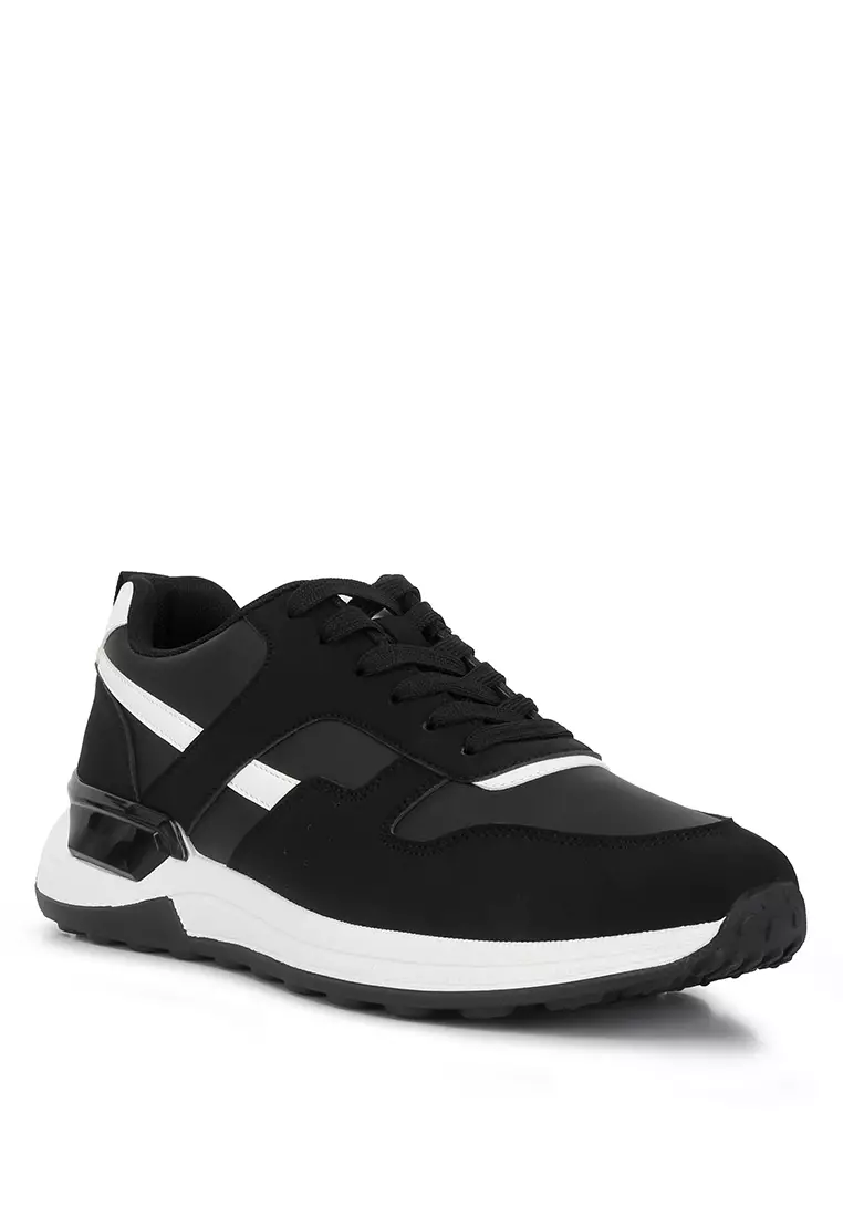 All black shop suede trainers