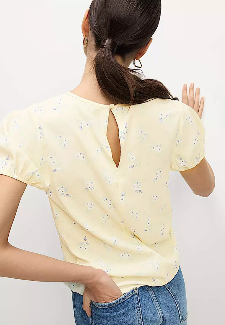 Floral Regular Fit Puff Sleeve Top