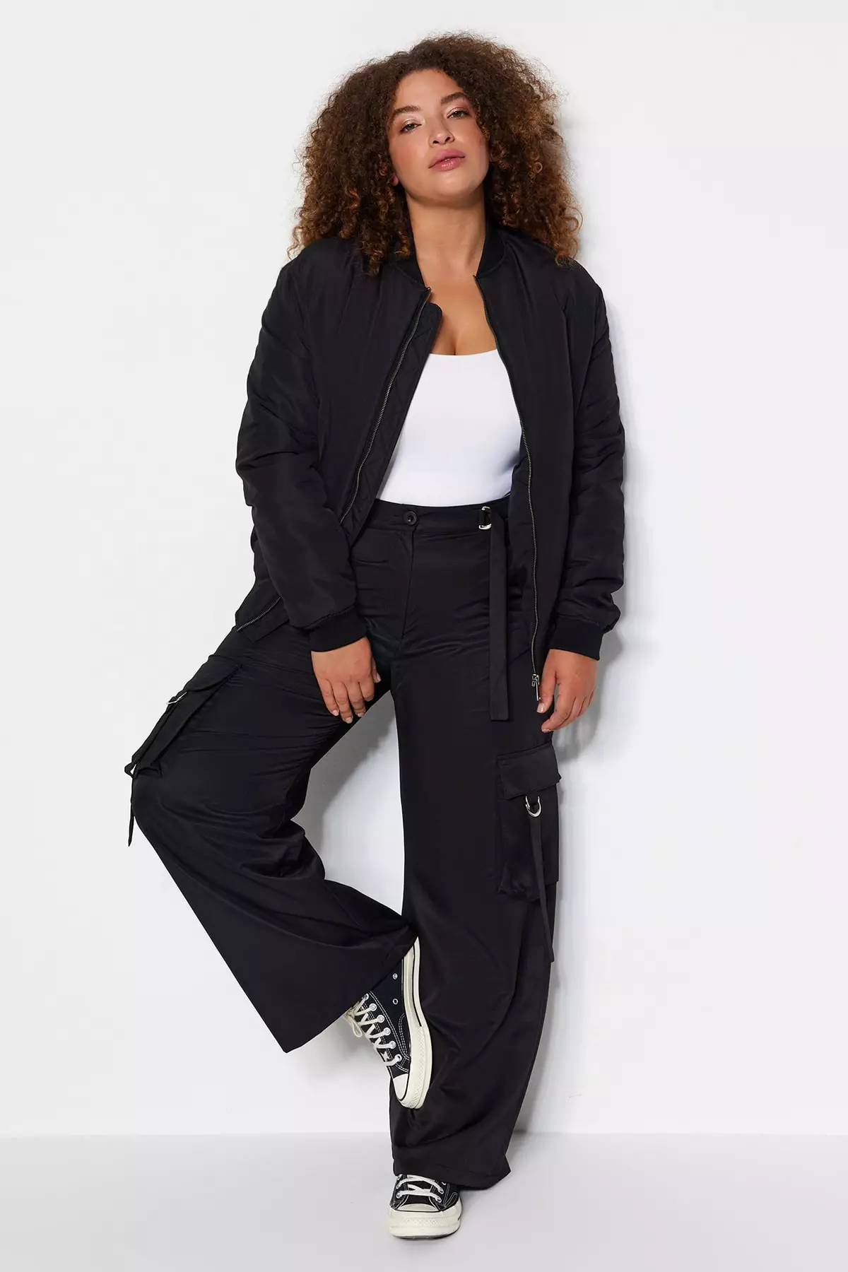 Plus Size Wide Leg Parachute Pants