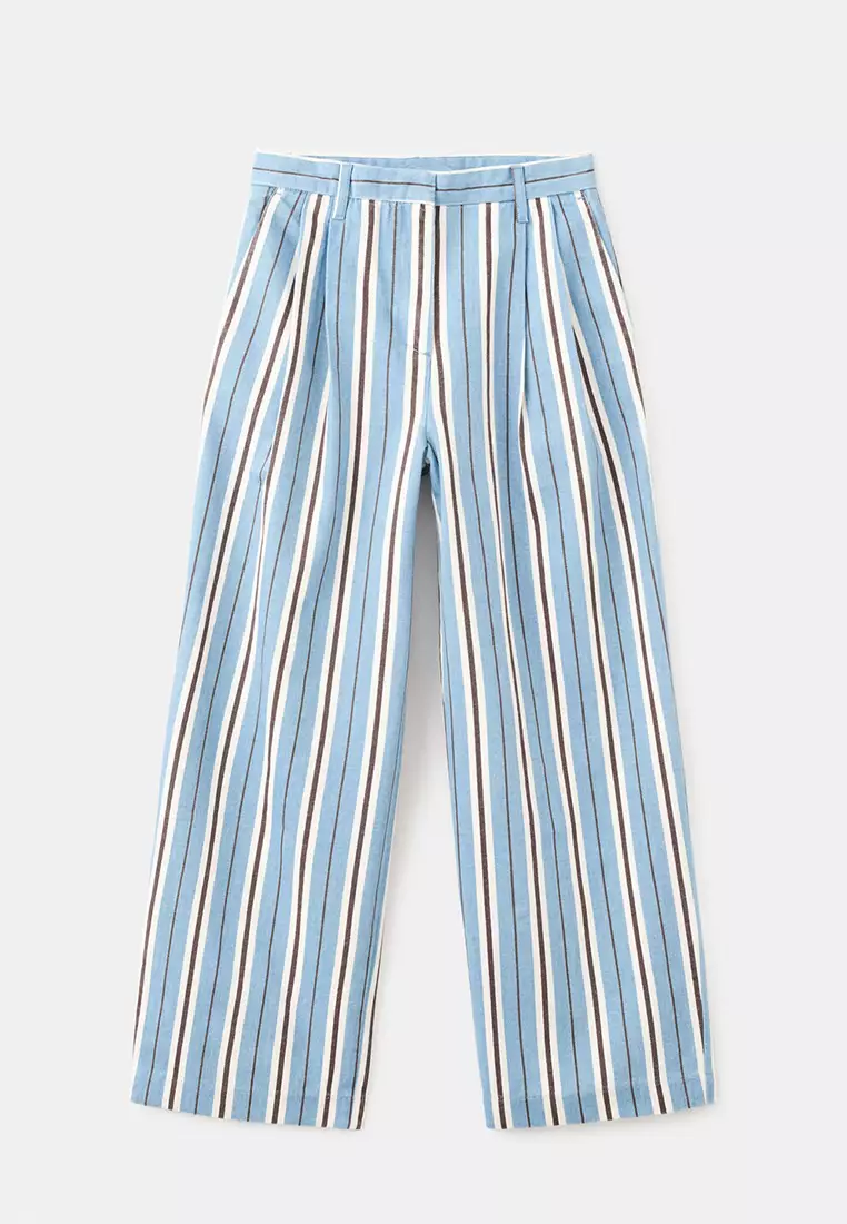 Wide Leg Striped Jeans