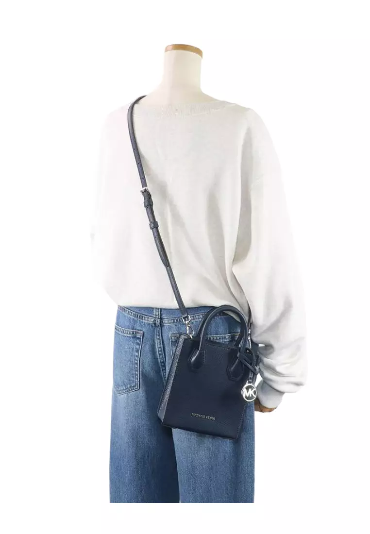 Mercer Extra-Small Pebbled Leather Crossbody Bag - Navy