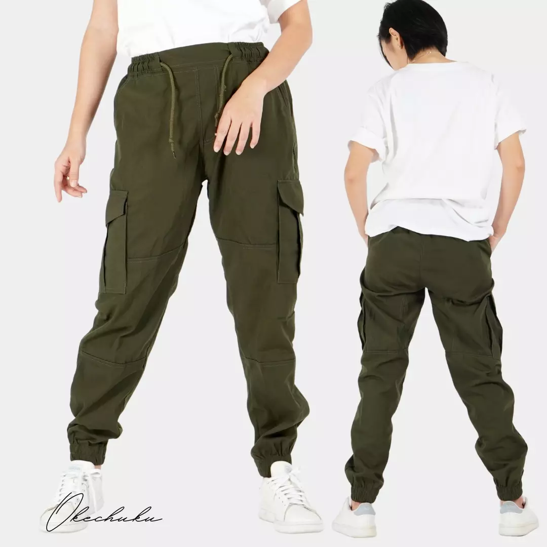  DIVA Celana Cargo Jogger Wanita Cargo Jogger Pants Wanita - ARMY