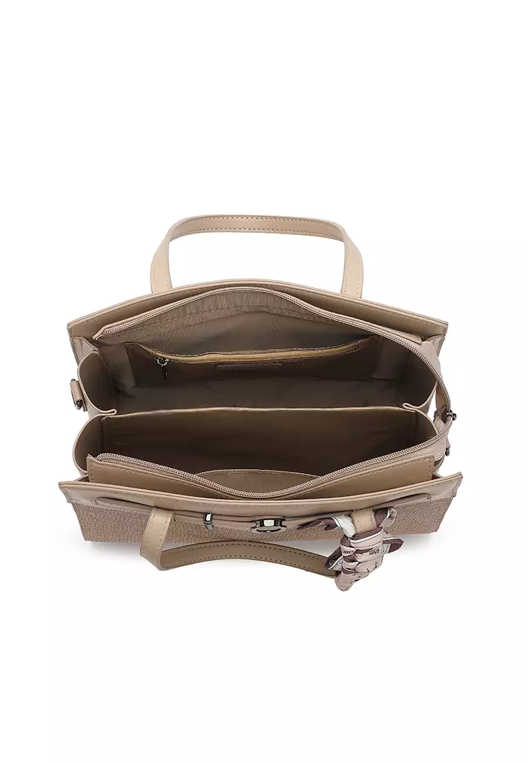 Women's Top Handle Bag / Sling Bag / Crossbody Bag / Shoulder Bag (Tas Tangan Wanita / Tas Selempang Wanita / Tas Bahu Wanita) - Cokelat