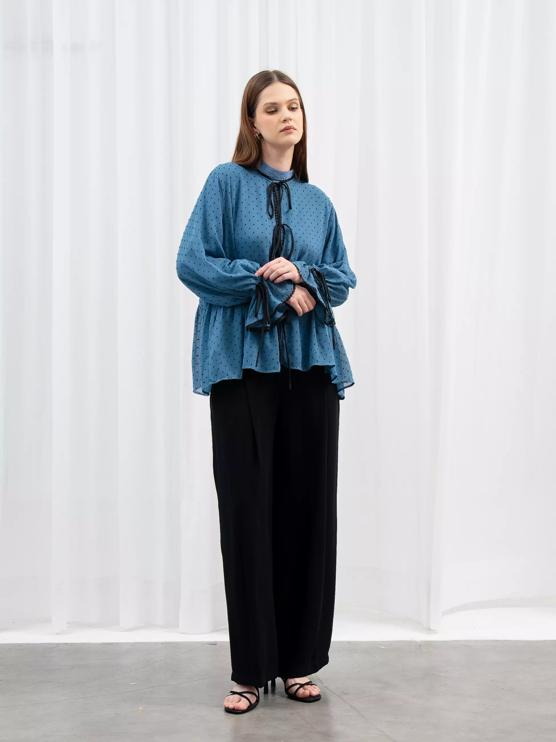 Aleza - Cara Set Top Teal Blue