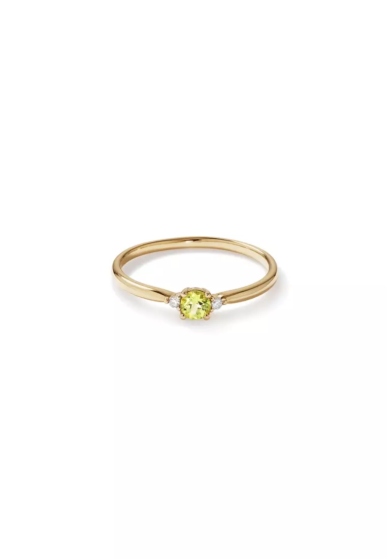 Gold 3 hot sale stone ring