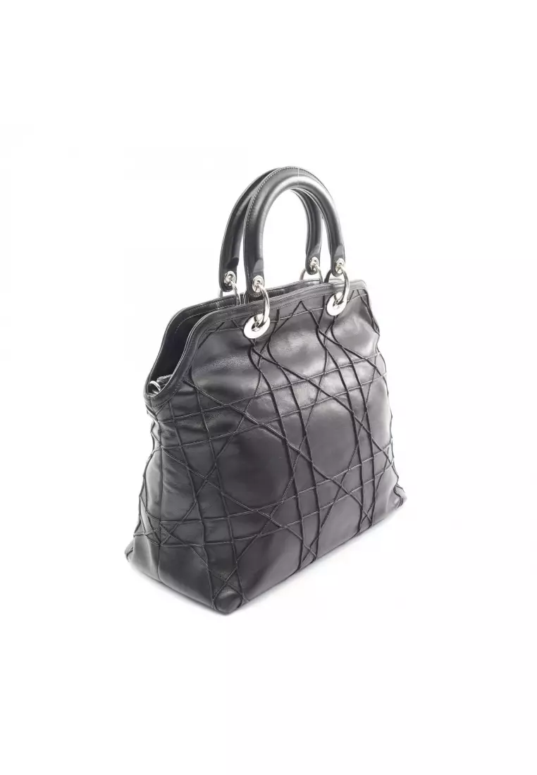 Pre-Loved Christian Dior Granville Canage 2WAY Handbag leather black