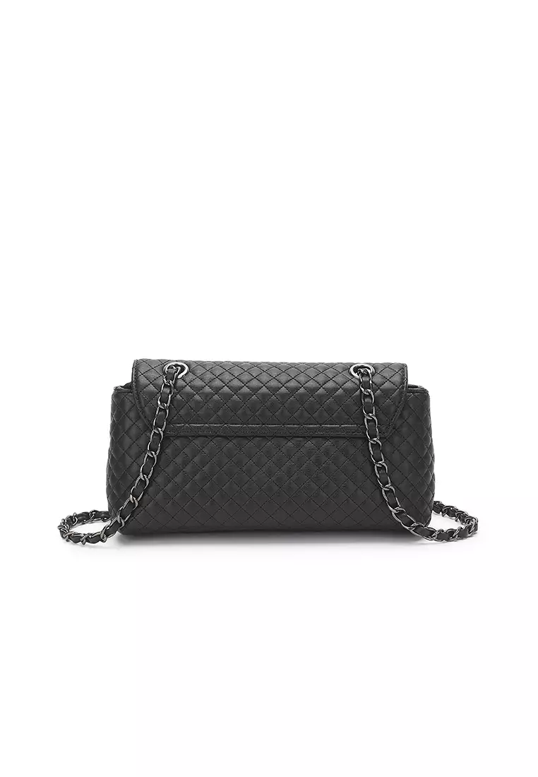Quilted Sling Bag / Crossbody Bag - Black
