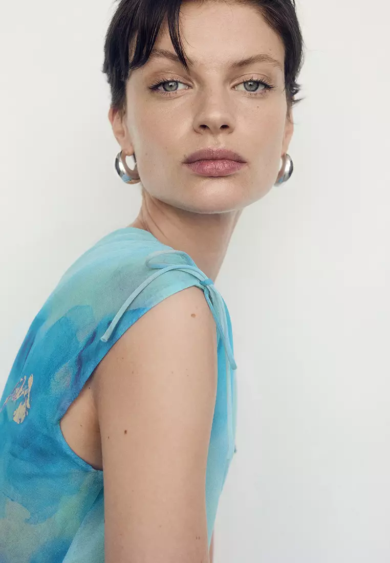 Buy Mango Print Wrap Dress 2024 Online | ZALORA Philippines