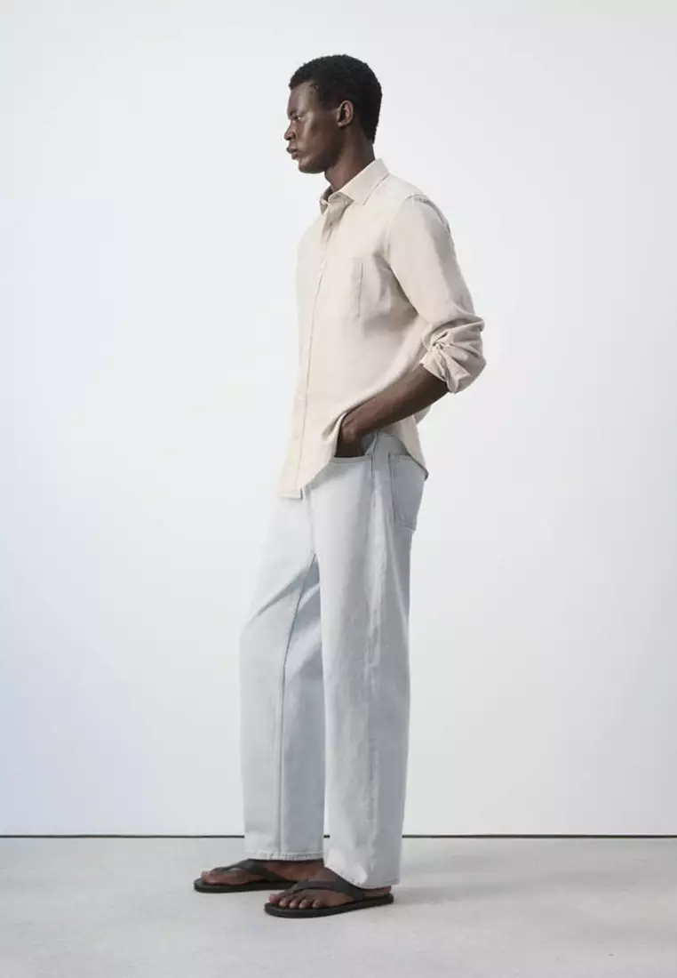 Linen-Cotton Shirt With Pocket