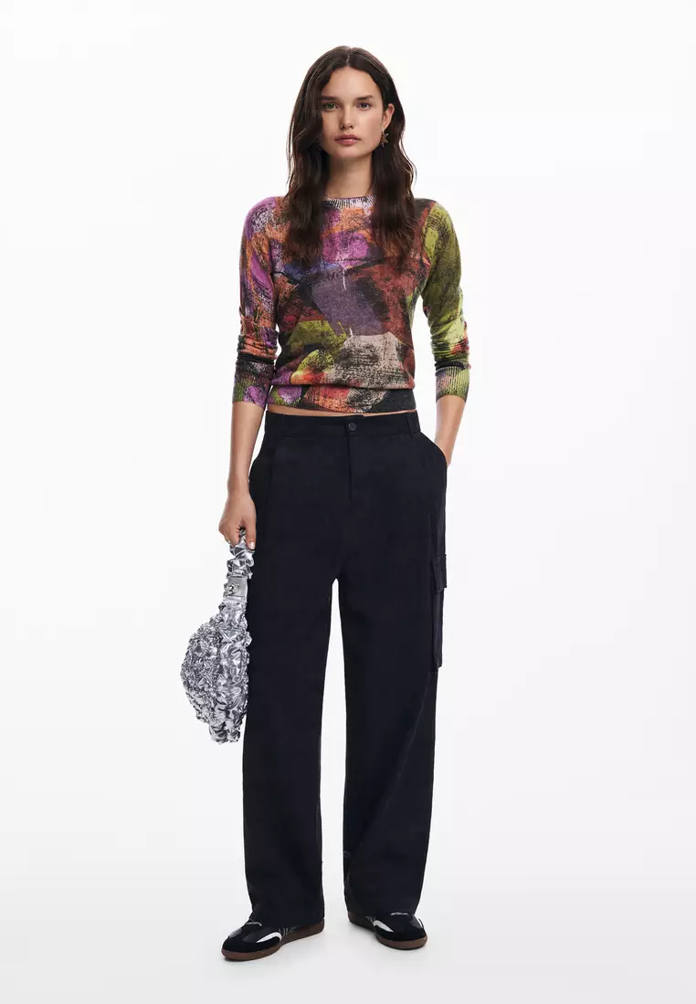 Desigual Woman Cargo pants with M. Christian Lacroix print.