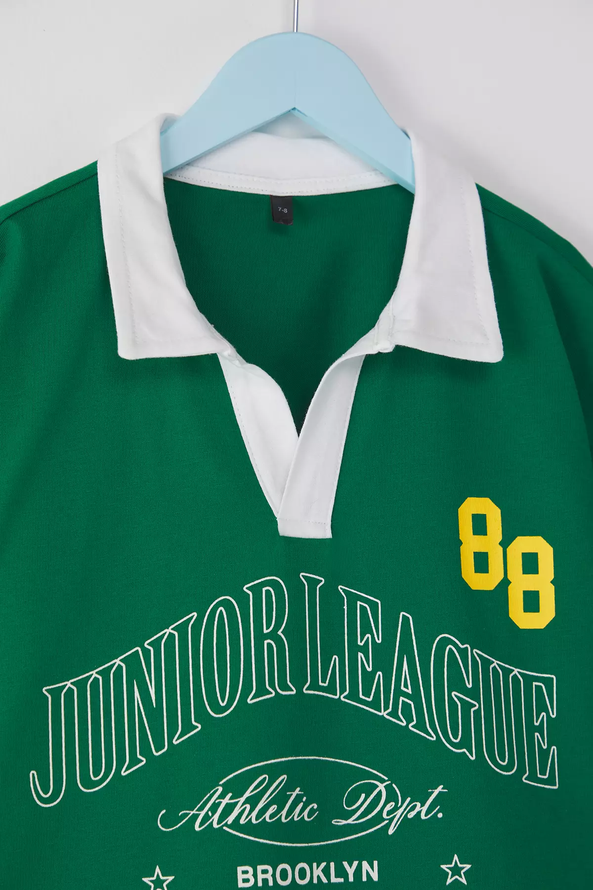 Green Male Child Cotton Polo Neck Short Sleeve Slogan Printed T-Shirt Tkdss25Ts00080