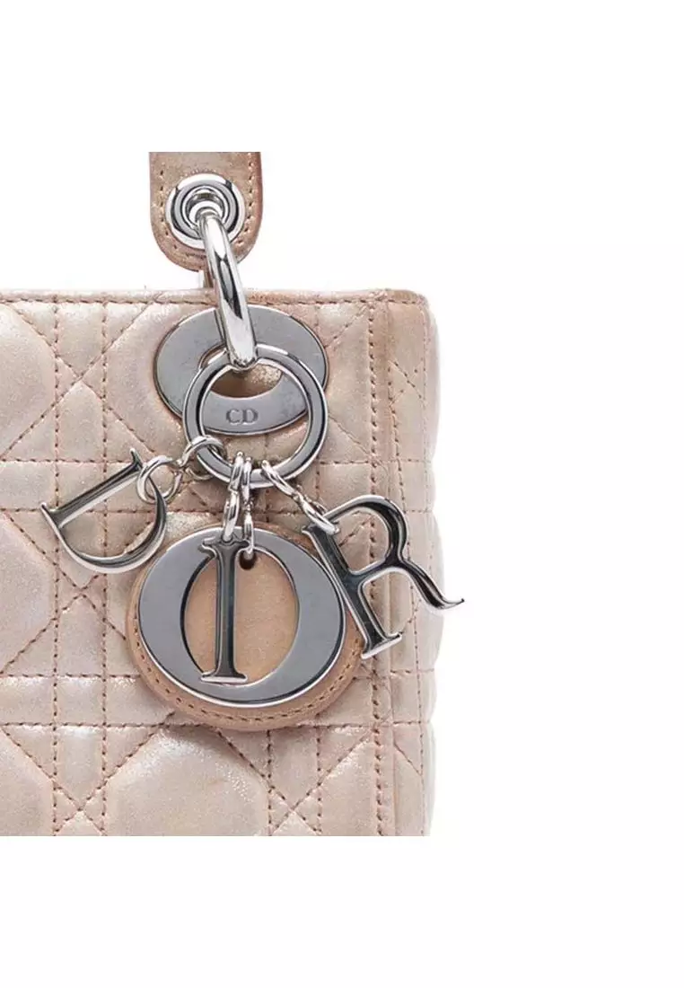 Pre-Loved Dior Mini Iridescent Lambskin Cannage Lady Dior