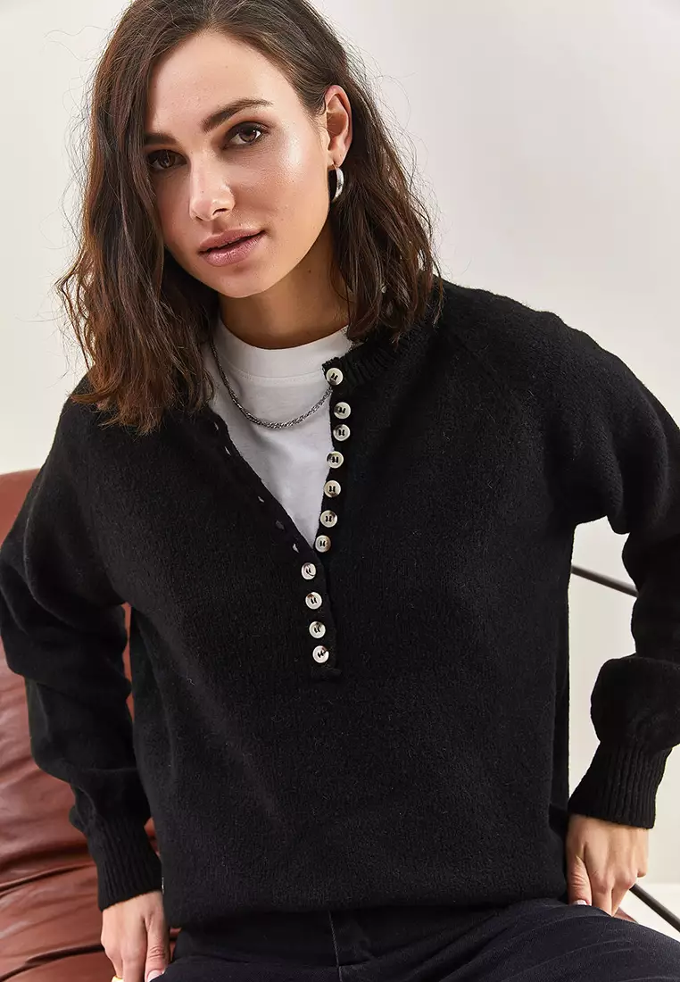 Raglan Sleeves Knit Sweater