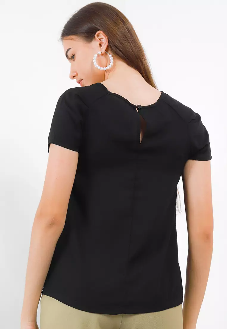 Ivy Blouse In Black W/ Lace
