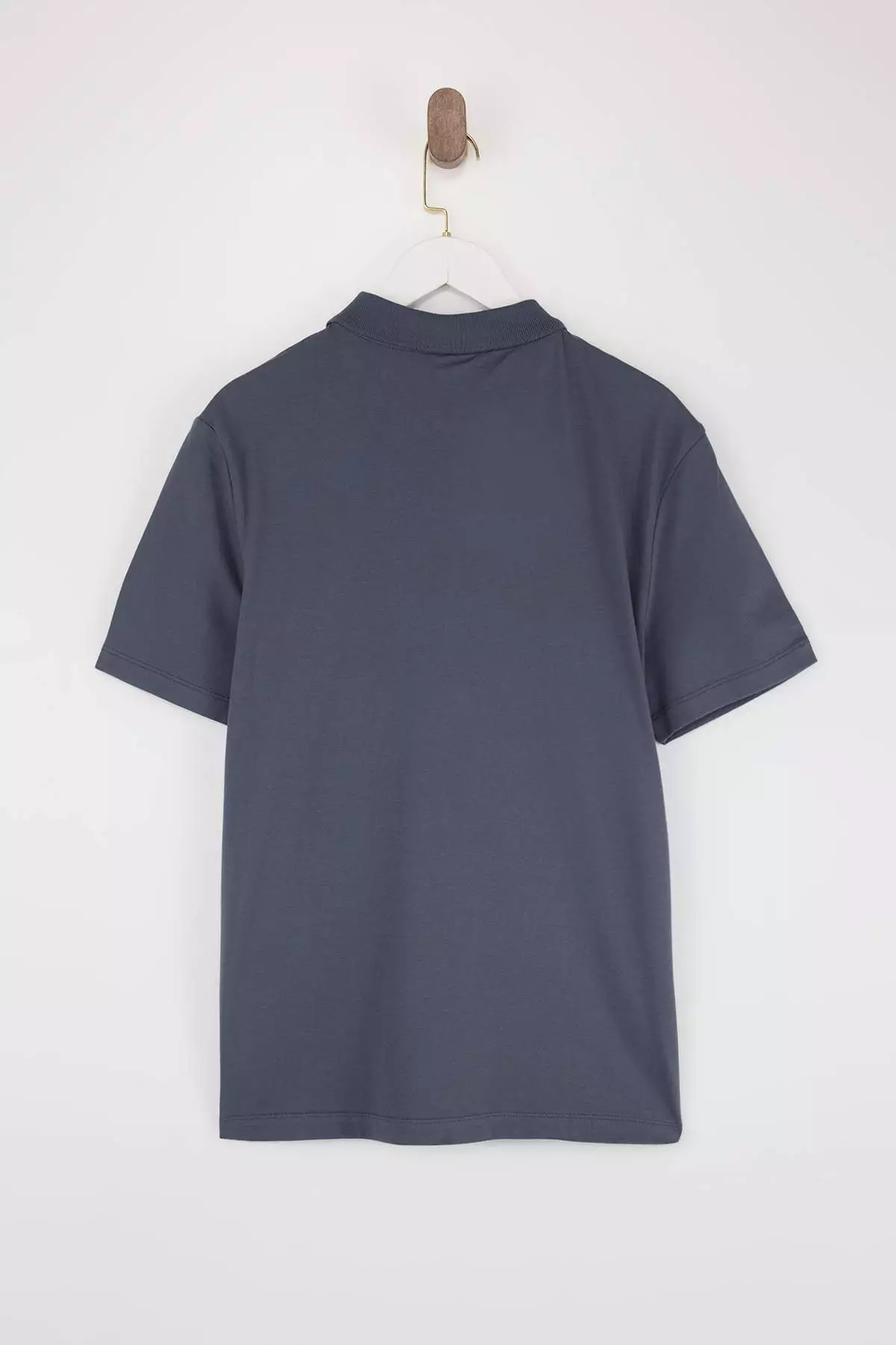 Smoked Regular/Normal Cut Basic Flexible Embroidered Polo Neck T-Shirt Tmnss26Po00016