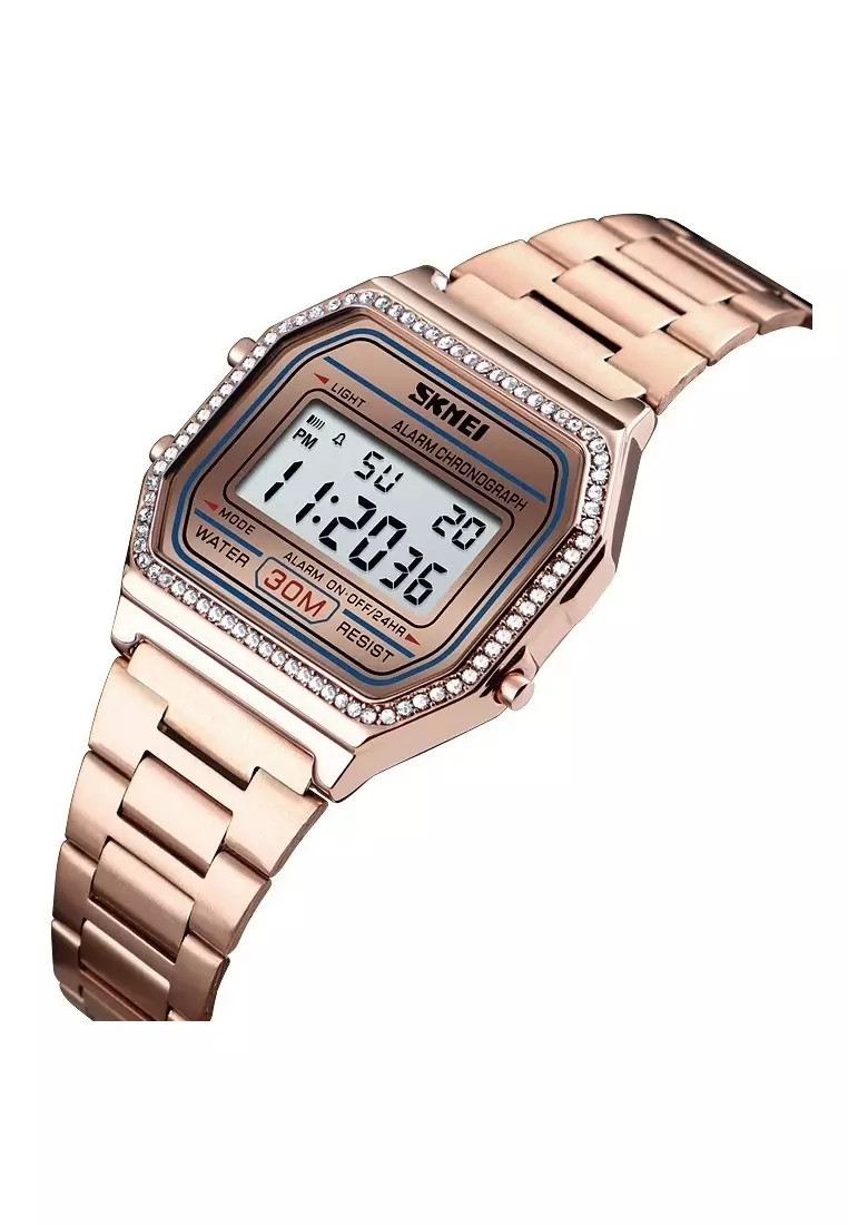 Jam Tangan Kasual Digital Pria Waterproof Strap Tali Material Stainless Steel GS48 ORIGINAL