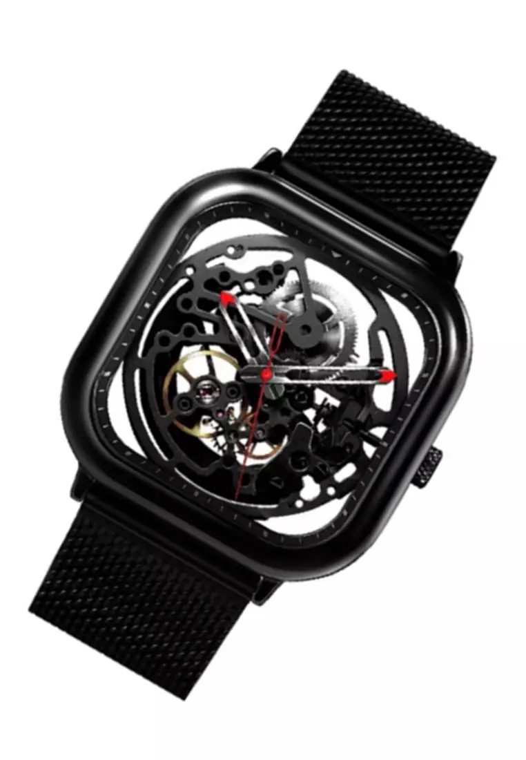 Jam Tangan Mechanical Pria Watch Skeleton Waterproof Strap Tali Material Stainless Steel BY01 ORIGINAL