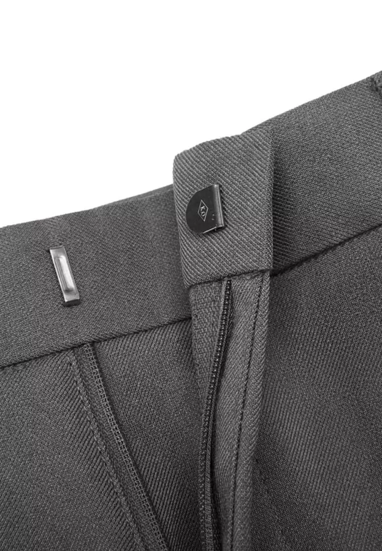 Teflon Smart Fit Twill Suit Pants with Elastic Waist Band