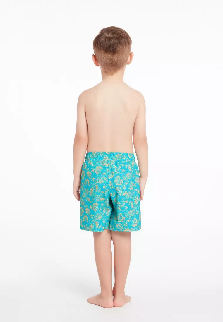 Ocean Seashell Elastic Waistband Boardshorts