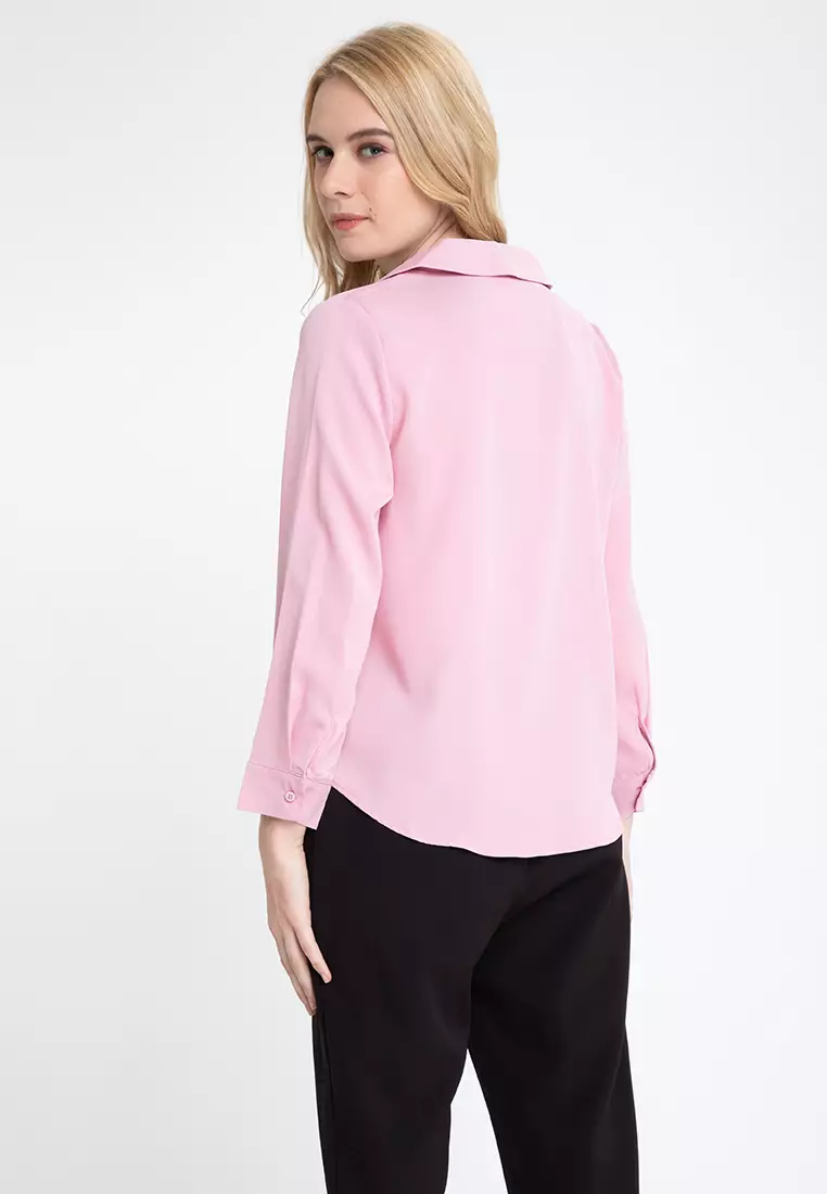 Carenza Long Sleeve Collared Office Top