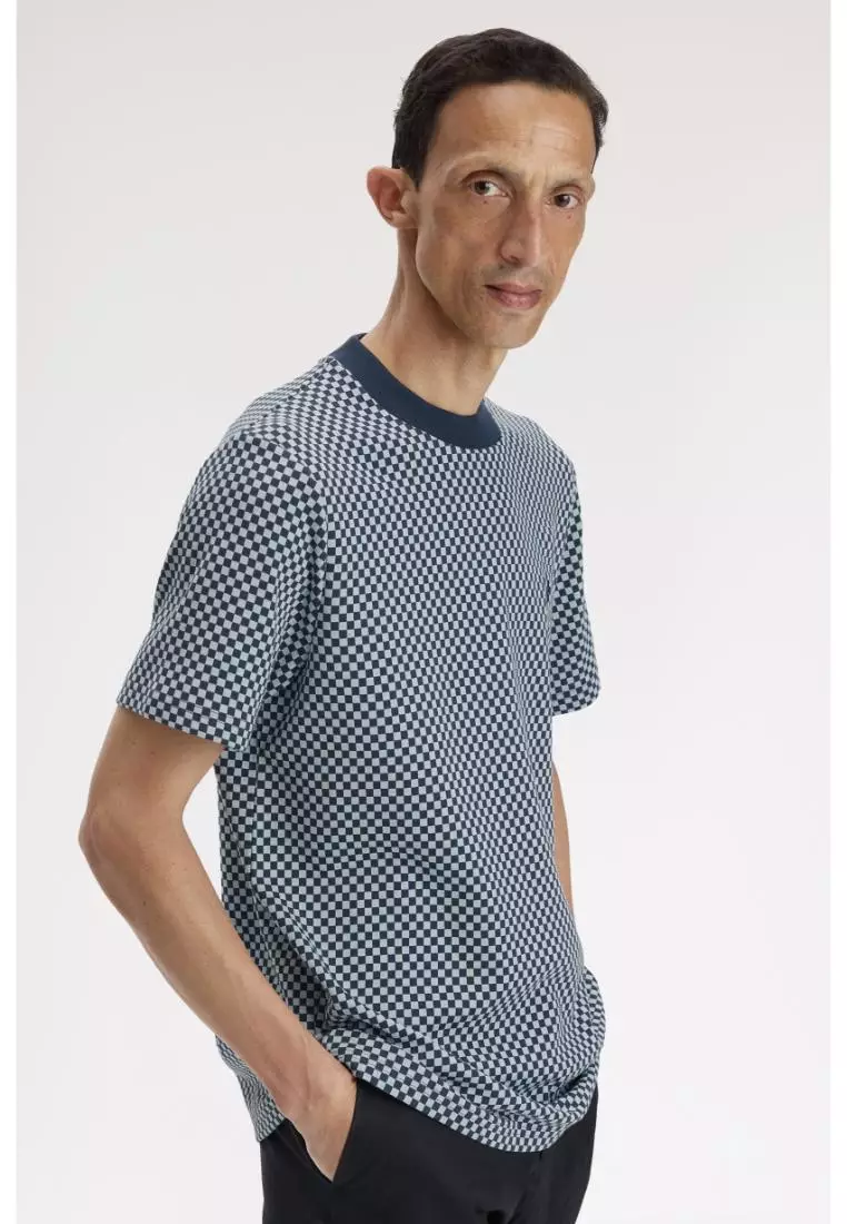 Fred Perry M2394 Checkerboard T-Shirt (Dark Airforce)