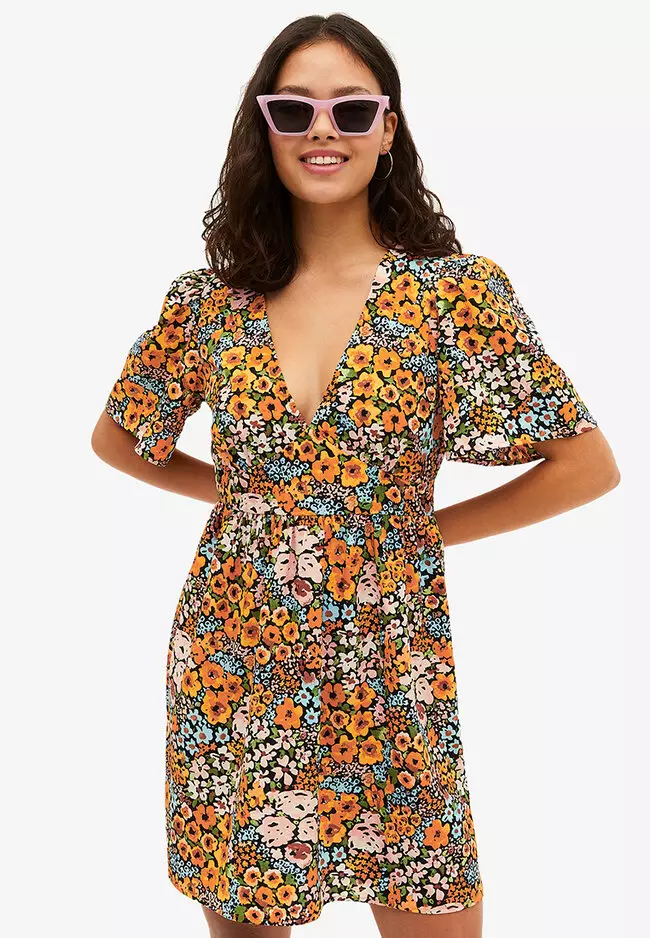 Monki v neck dress sales