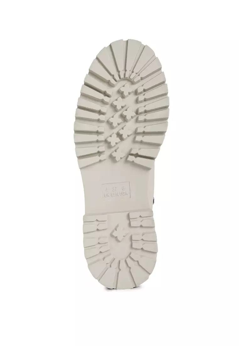ecru lace up boots